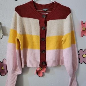 Cropped multicolor cardigan